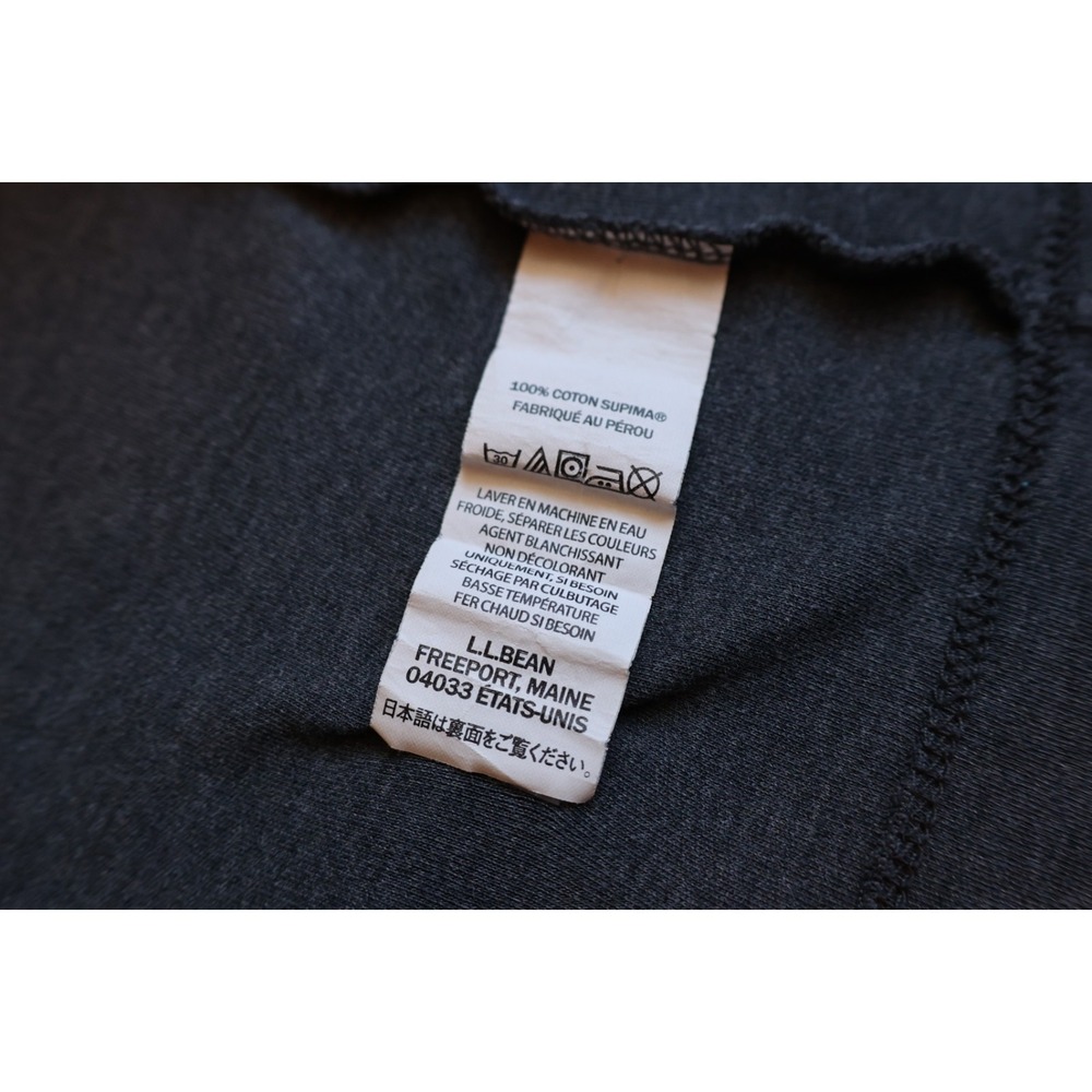 L.L. Bean 100% Cotton 3/4 Sleeve V-Neck Gray Knit Top Size L Relaxed Fit Tee 1XL - Picture 6 of 8